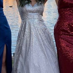 Silver prom dress